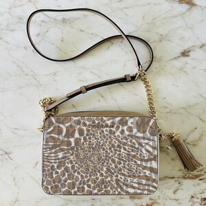 MICHAEL KORS Jet Set Camel Multi Leather Medium Crossbody Camera Bag